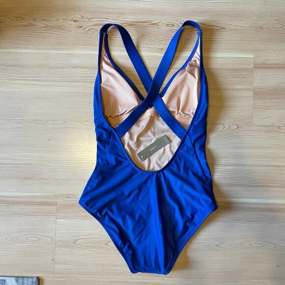 NWT J.Crew V-neck cross-back one-piece swimsuit, 0 DD - Picture 3 of 5